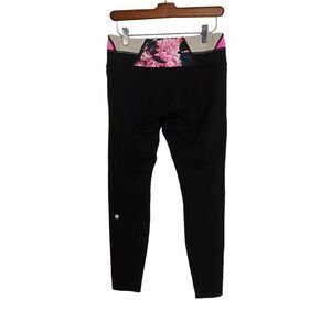 Lululemon Black Wunder‎ Under Full Length Leggings Secret Garden Floral Waist 8